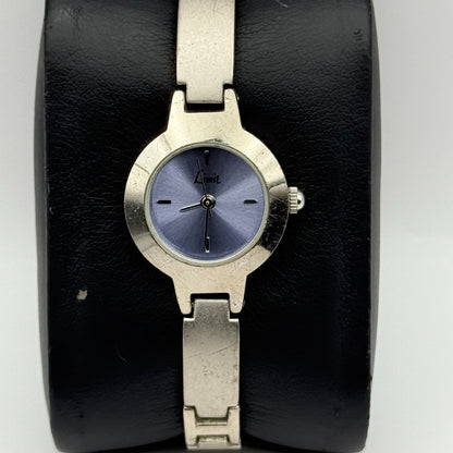 Limit Ladies Quartz Watch Purple Dial Silver Tone Bracelet Steel Working 21mm