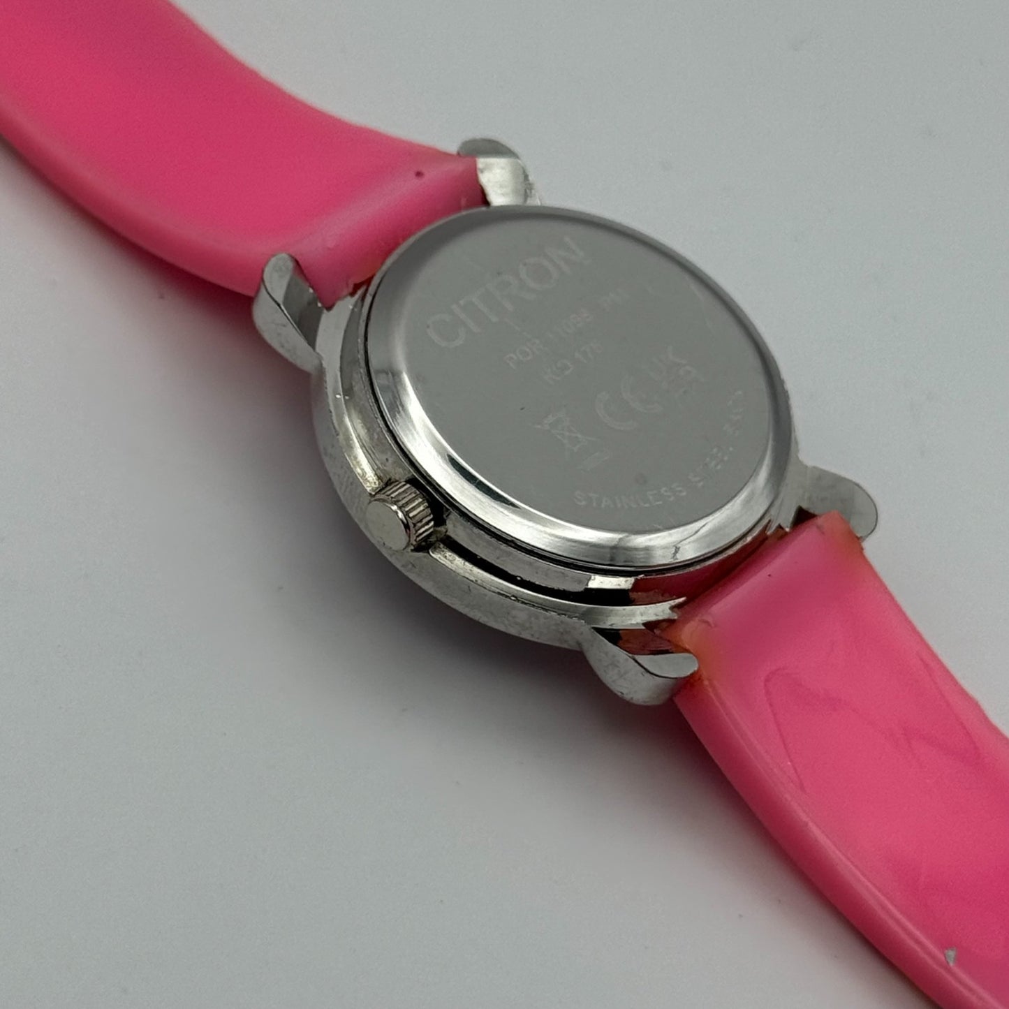 Citron Kids Quartz Watch Unicorn Print Strap Pink Dial Working 27mm New Battery