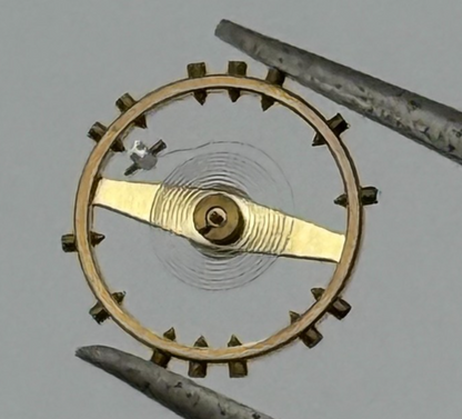 FHF 34 Balance Wheel Complete And Spring 7¾’’’ 1047 M Watch Movement Parts NOS