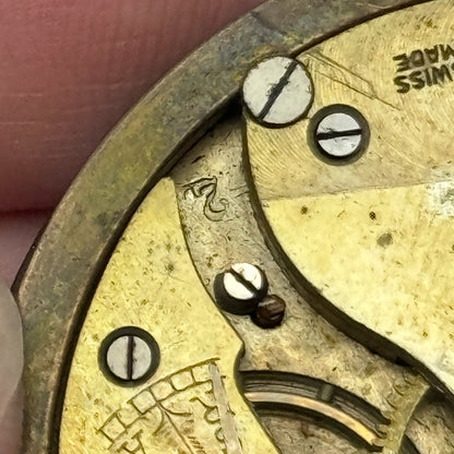 46.1mm Open Face Swiss Balance Ok Pocket Watch Movement PARTS REPAIR