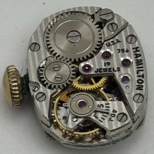 12.9mm Ladies Running Hamilton 756 Manual Wind 17 Jewels Watch Movement PARTS