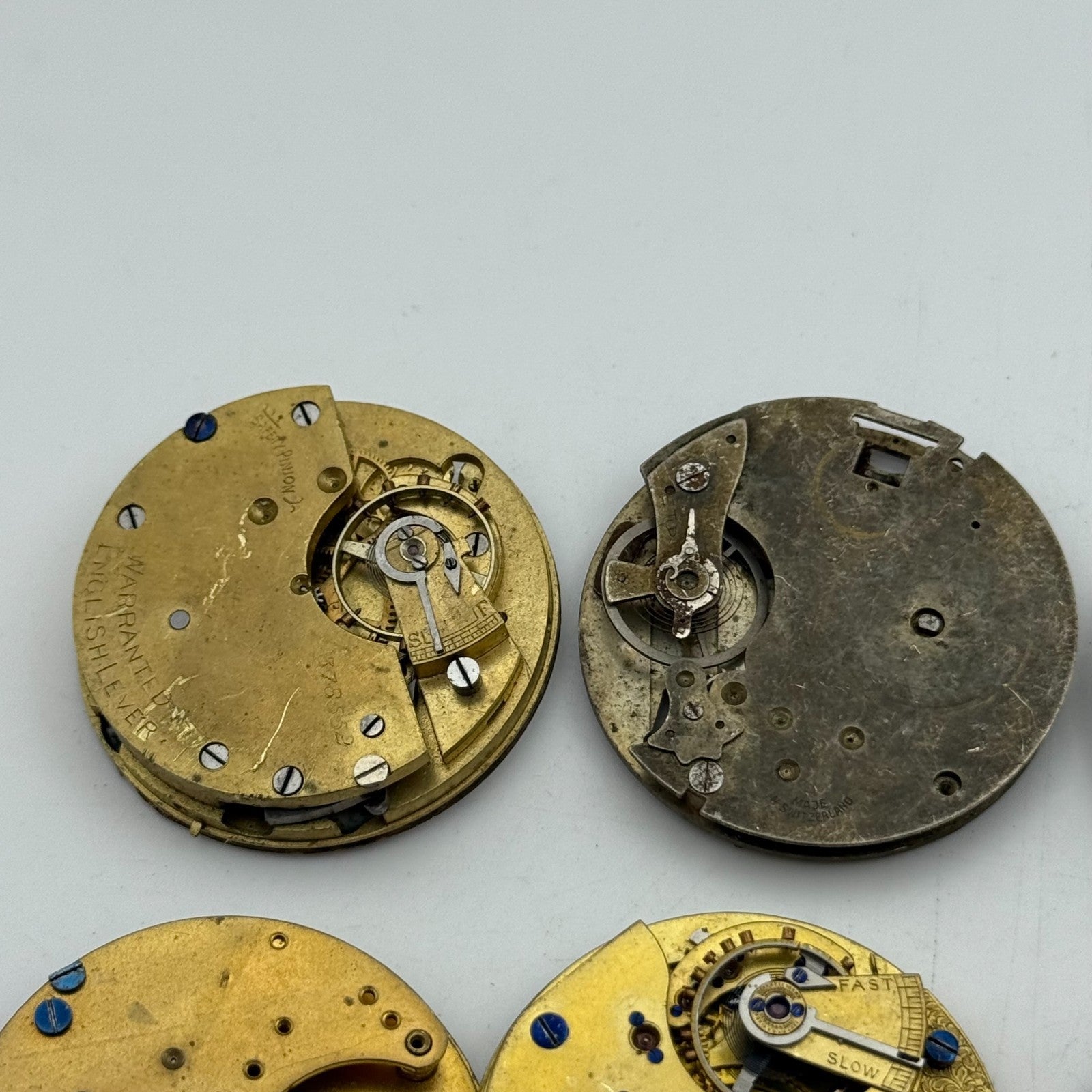 Bundle Of 6 Mixed Antique / Vintage Pocket Watch Movements PARTS REPAIR SPARES