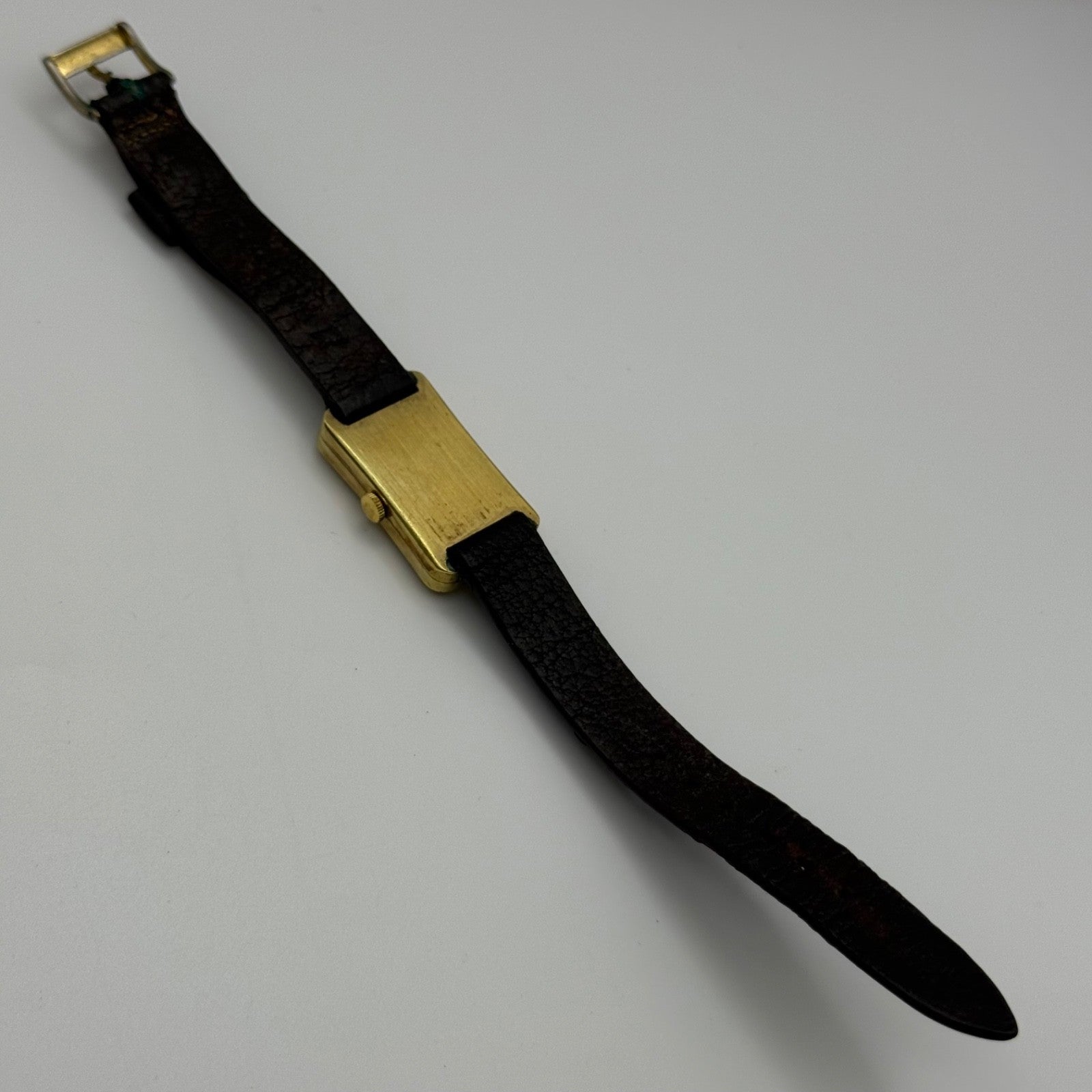 18mm Vintage Jean Renet Brown Dial 17 Jewels Manual Wind Watch PARTS / REPAIR