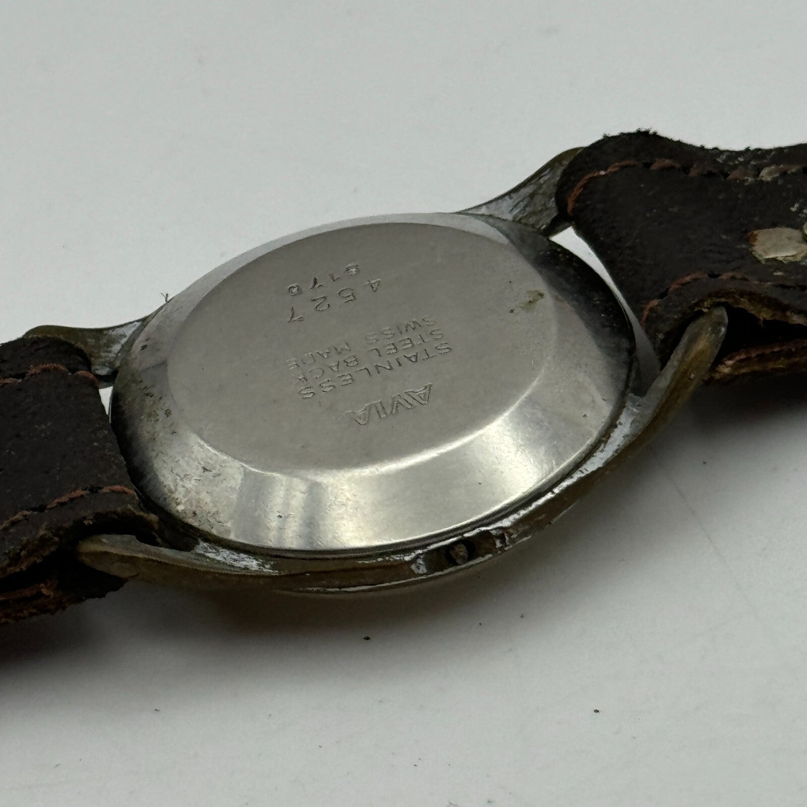 32mm Mens Vintage Avia 15 Jewels FHF 28 Pointer Seconds Hand Swiss Watch PARTS