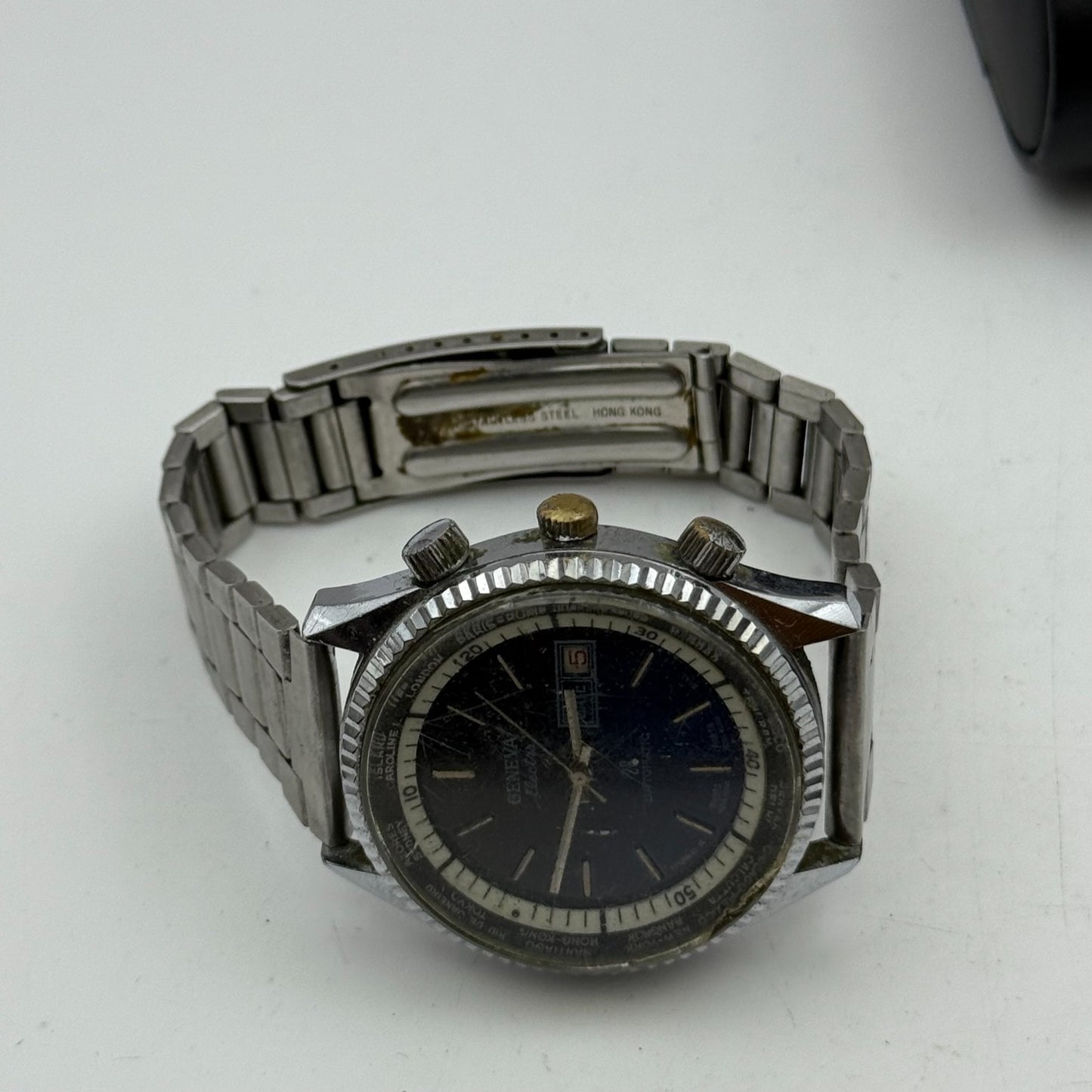 41mm Men’s Vintage Geneva Electra World Time Datomatic ES 55 Manual PARTS REPAIR