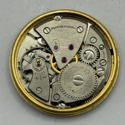 29.6mm Vintage Rotary FHF 72 Balance Ok Watch Movement PARTS REPAIR