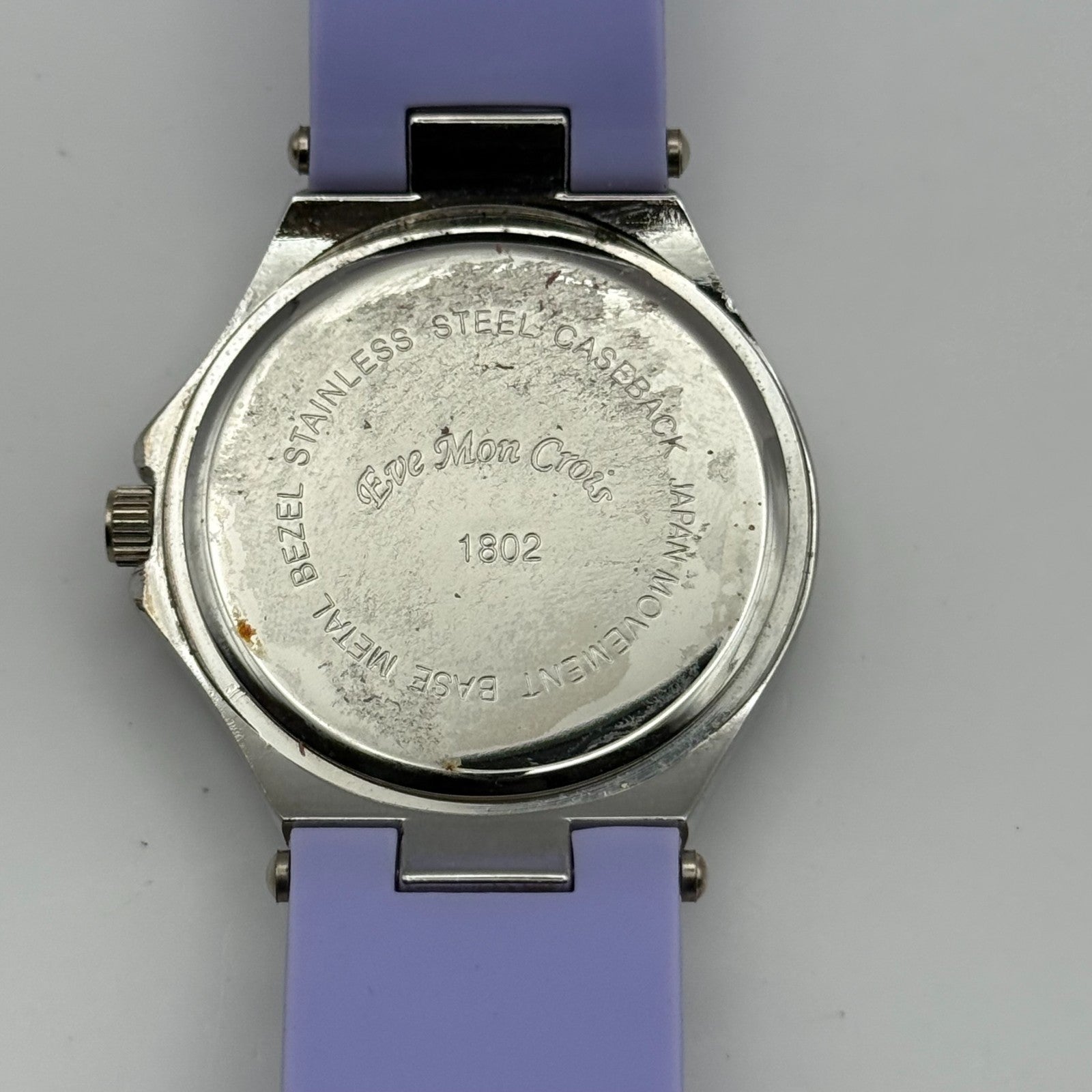 Eve Mon Crois Ladies Quartz Watch Subdial Crystal Accents Japan Working 40mm