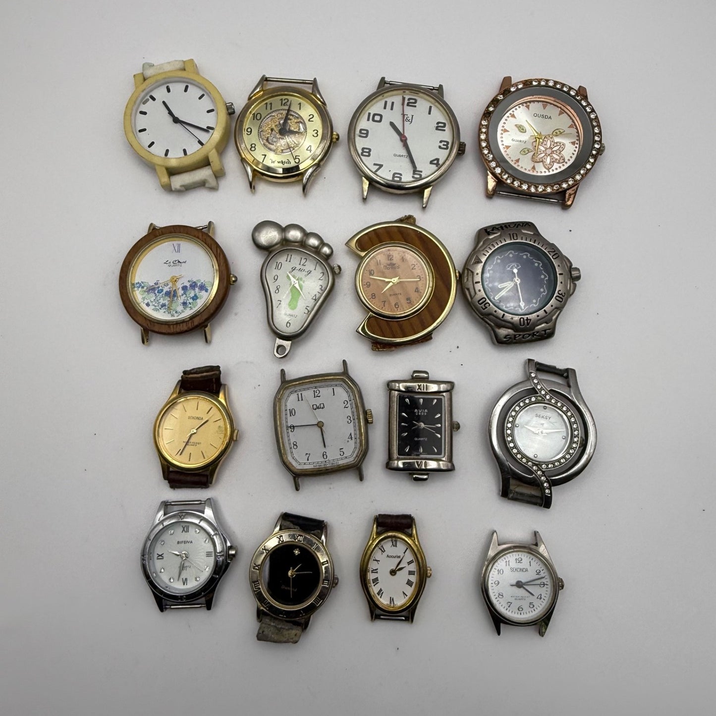 Bundle Of 16 Quartz Watches Modern / Vintage Untested Parts / Repair / Crafts