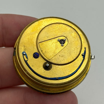 39.7mm W B Lahe Romford Antique English Fusee Pocket Watch Movement PARTS SPARES