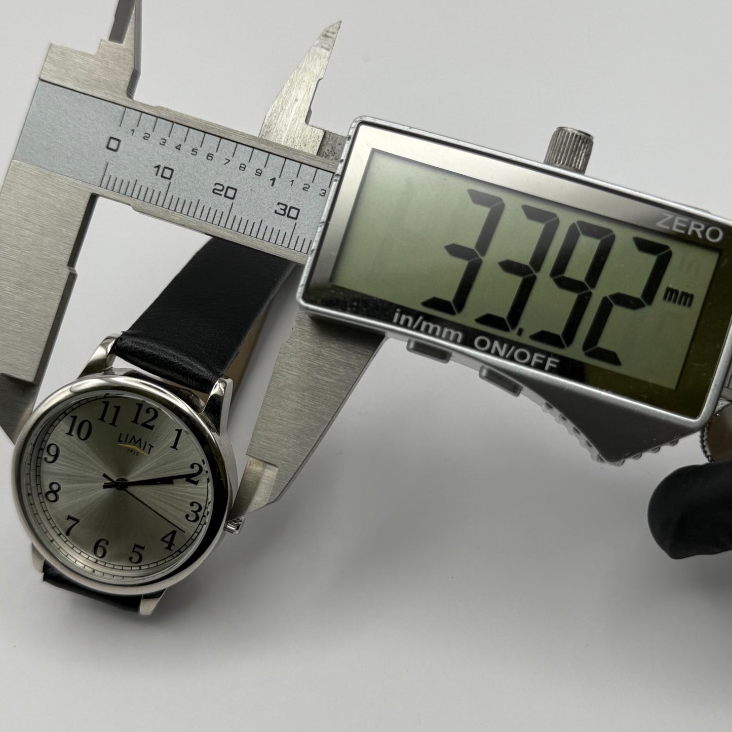 Limit 1912 Ladies Quartz Watch Silver Dial Black Strap Working 34mm New Battery