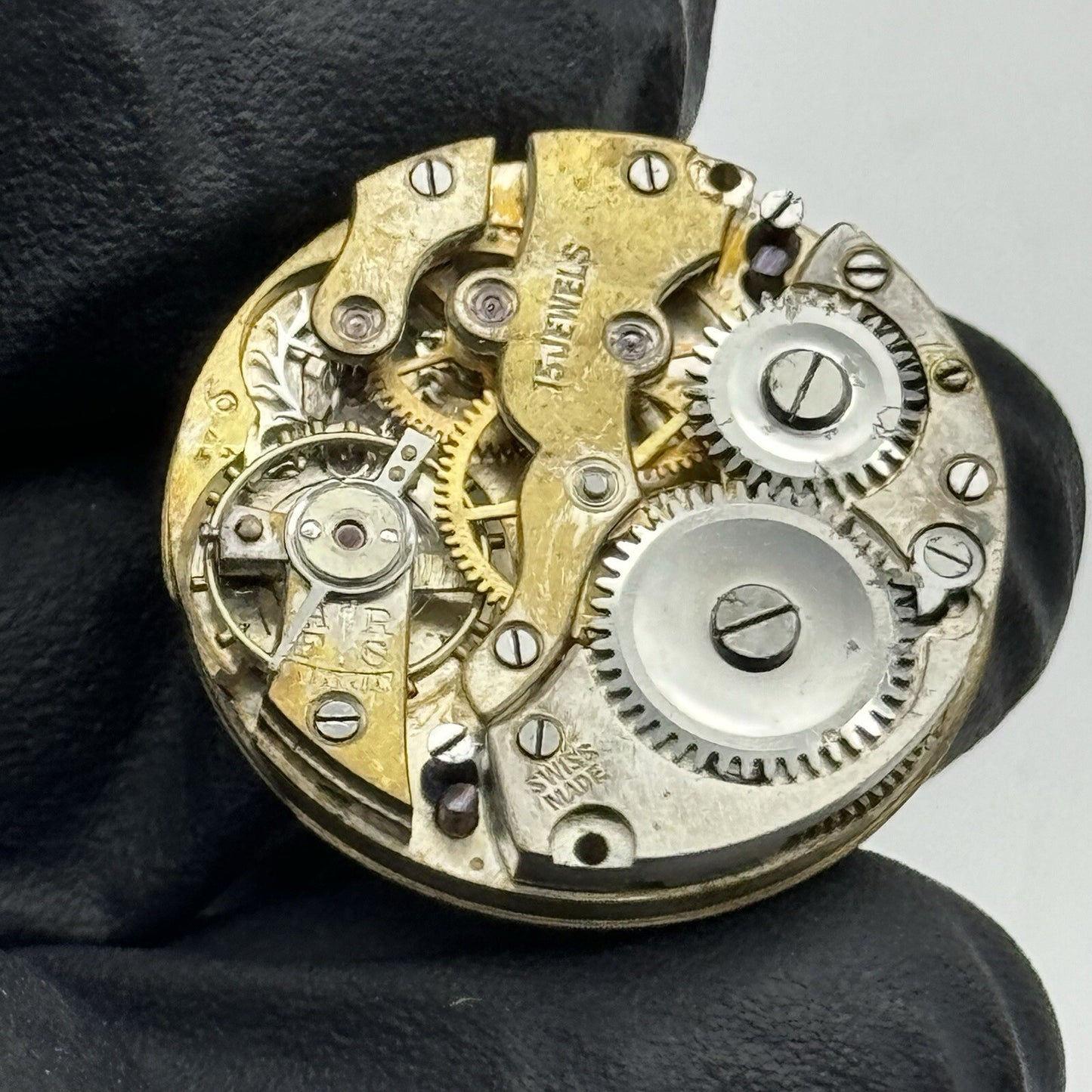 23.8mm Military Dial Swiss Watch Movement Art Deco Hands Parts Repair Restore