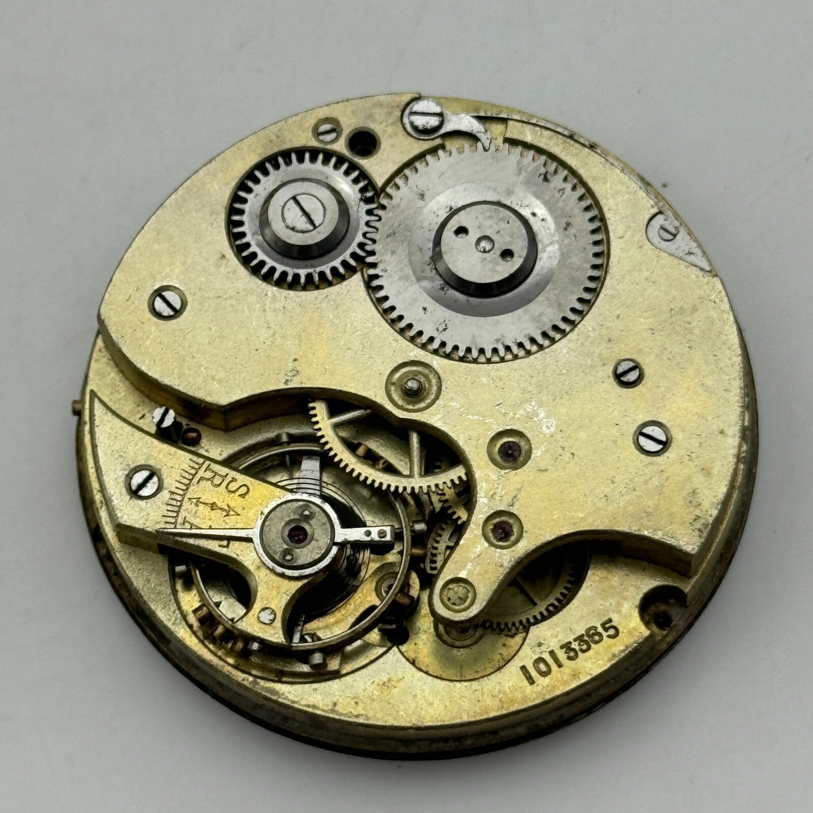 43.4mm Vintage Unidentified 1013385 Hunter Swiss Pocket Watch Movement PARTS