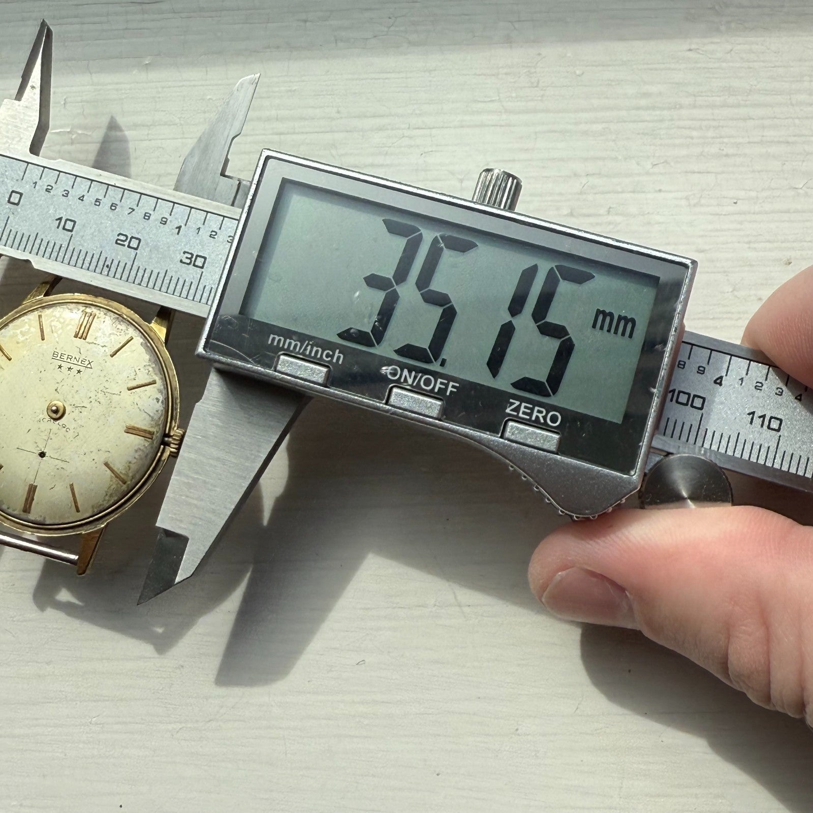 33mm Men's Vintage Bernex FHF 81 Running Swiss Manual Wind Watch PARTS REPAIR