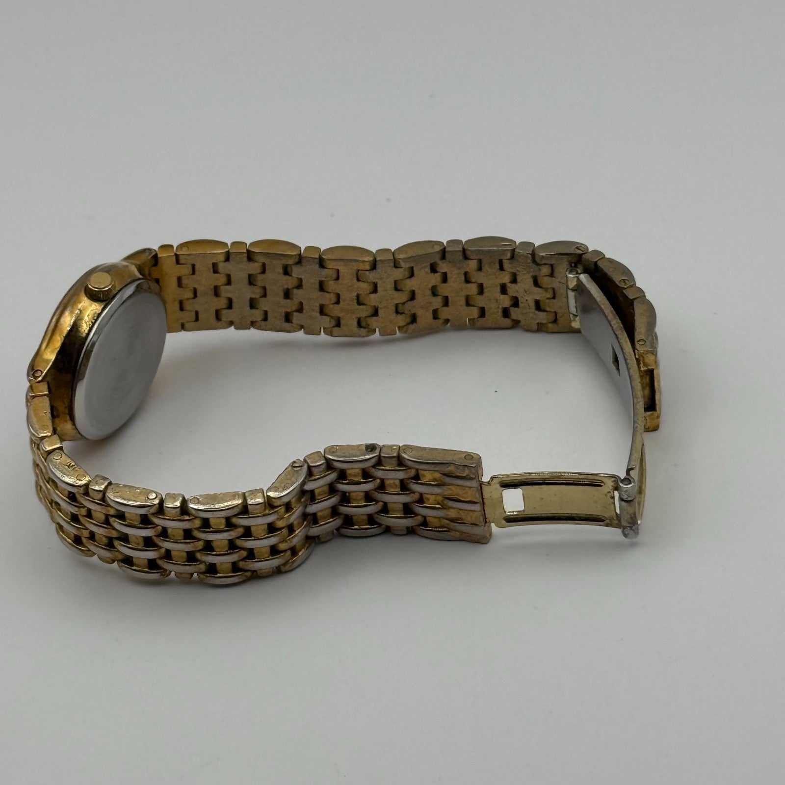 Imado Ladies Quartz Watch Crystal Accents Dial Two Tone Bracelet Working 23mm