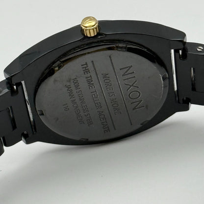 Nixon The Time Teller Acetate Men's Quartz Watch Black Japan Working 39mm