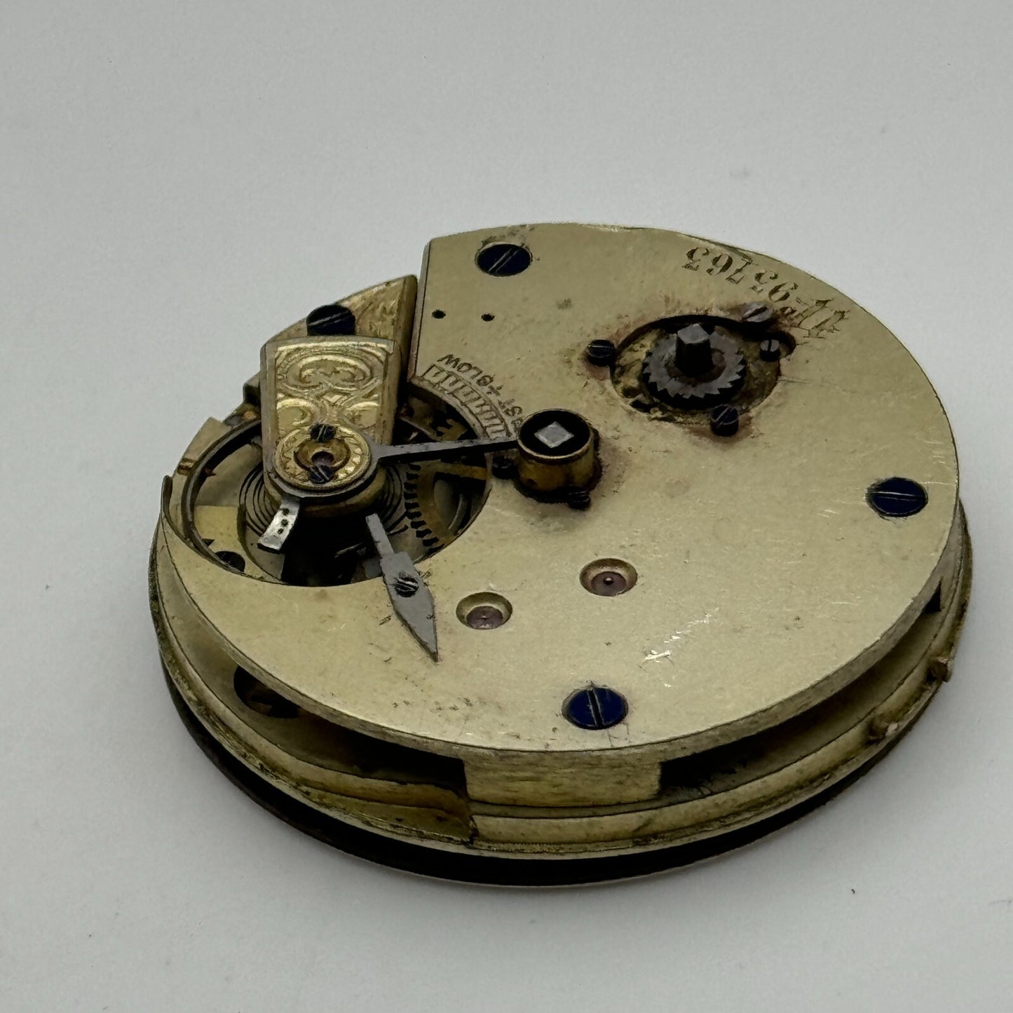 40.7mm Antique Unidentified Interesting Key Wound Pocket Watch Movement PARTS