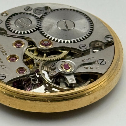 Majex Buren 370 Watch Movement Manual Wind Vintage Swiss 17 Jewels Parts 25.9mm