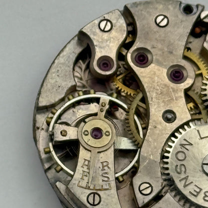 J W Benson Trench 15 Jewels Watch Movement Manual Wind Vintage Parts 27.1mm