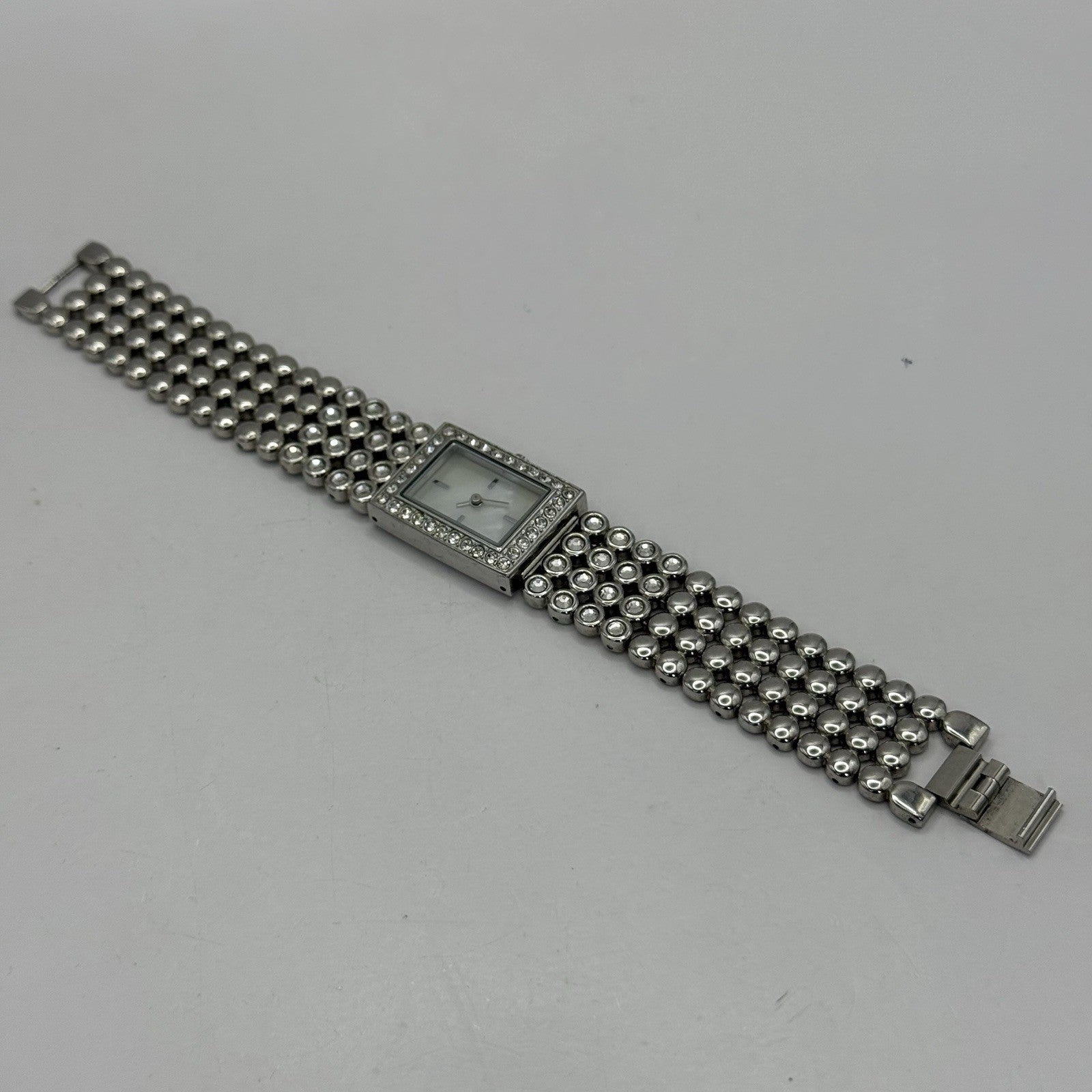 20mm Working Ladies Accessories New Look Silver Tone Jewelled M.O.P Quartz Watch