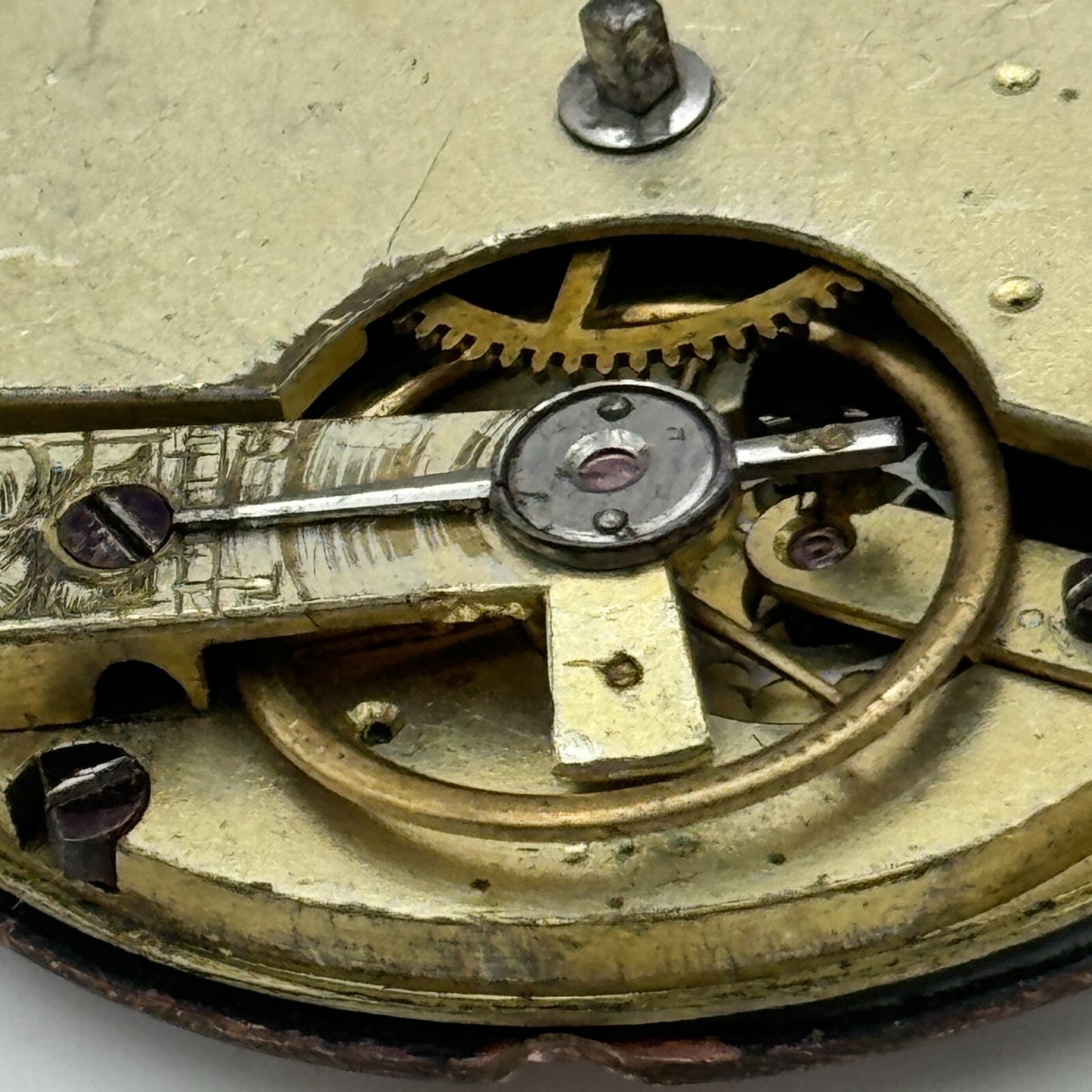 44mm Antique Paris Exhibition 1867 Key Wound Pocket Watch Movement PARTS REPAIR