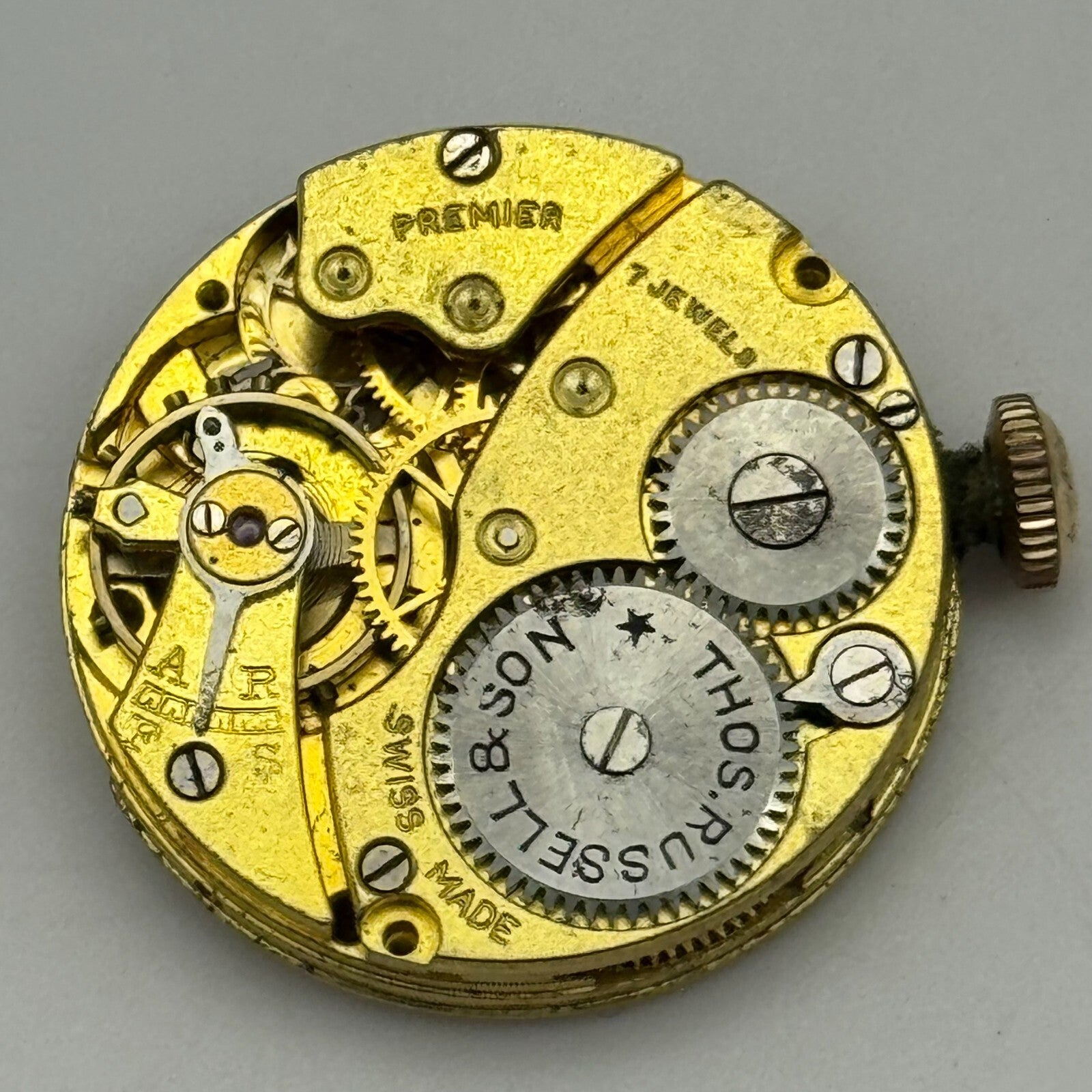 23.6mm Thomas Russell & Son Premier Balance Ok 7 Jewels Watch Movement PARTS