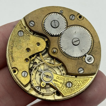 41.7mm Unidentified 15 Jewels Swiss Vintage Pocket Watch Movement PARTS REPAIR