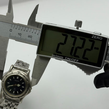 Accurist Ladies Quartz Watch Black Dial Silver Tone Bracelet Japan Working 27mm