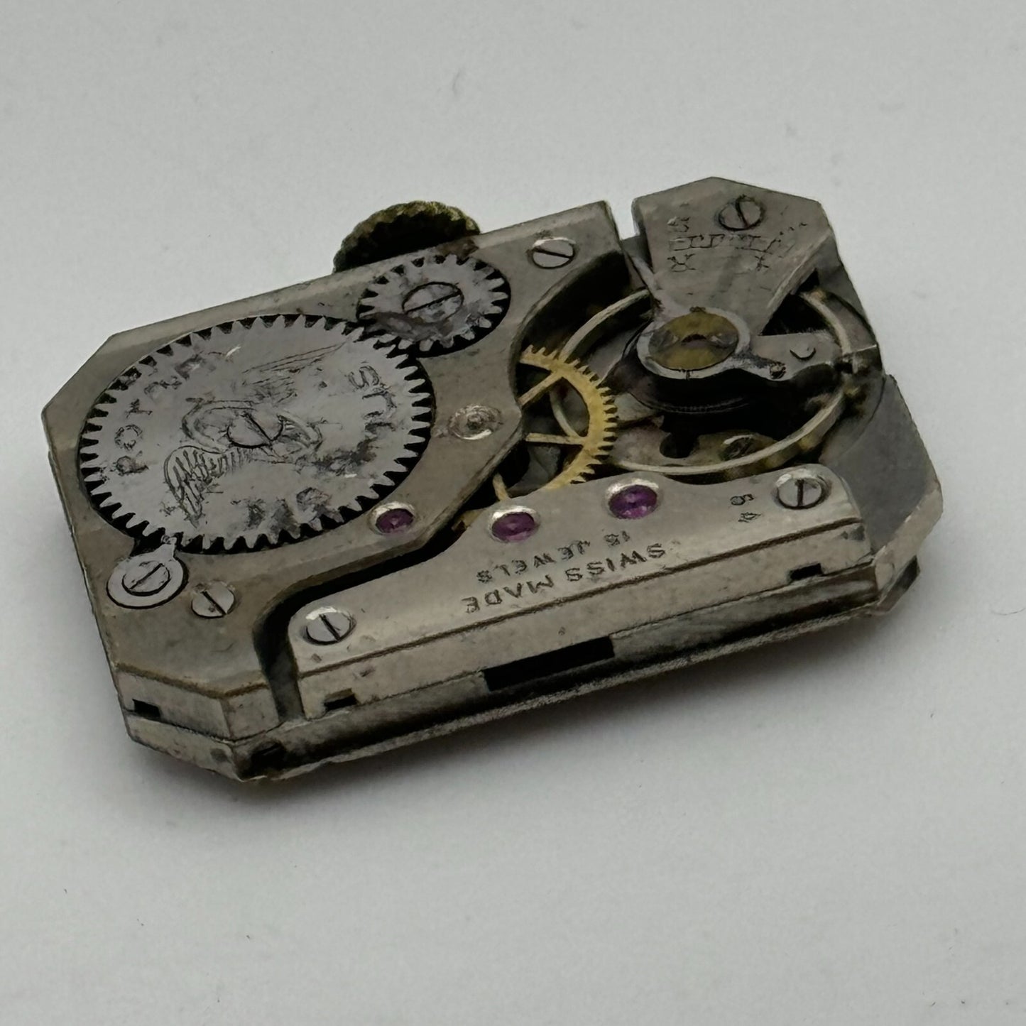 20.5mm Running Rotary Maximus Cal 54 Tank Watch Movement Manual Wind PARTS