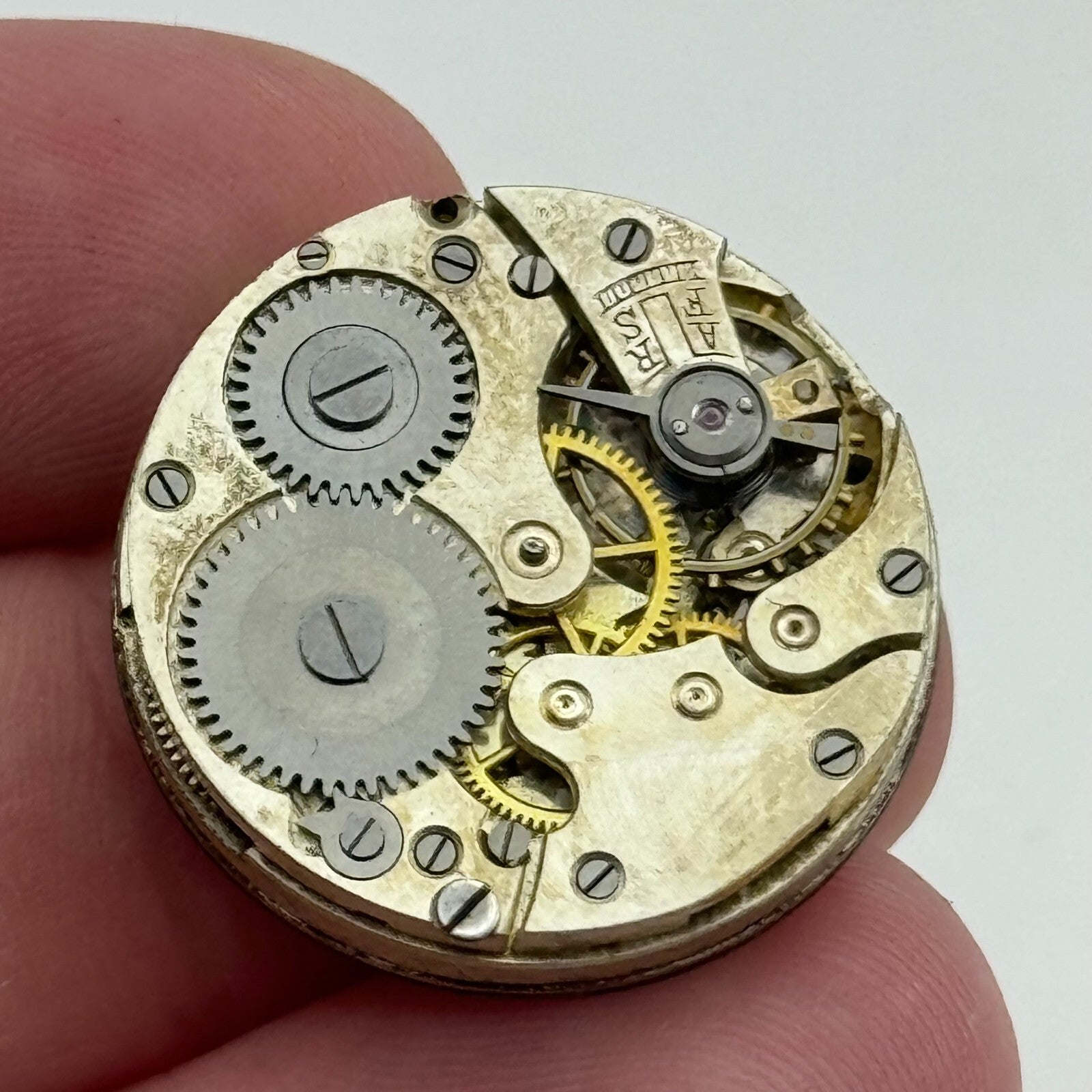24.9mm Unidentified Balance Intact Trench Watch Movement Manual Wind Swiss PARTS