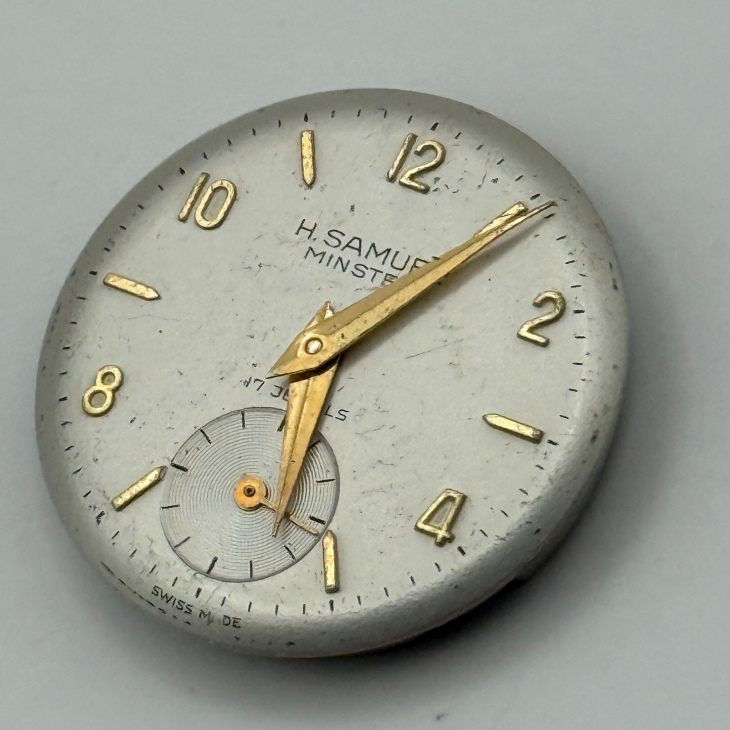 FHF 70 Watch Movement H Samuel Manual Wind Vintage Swiss Parts Repair 23.4mm