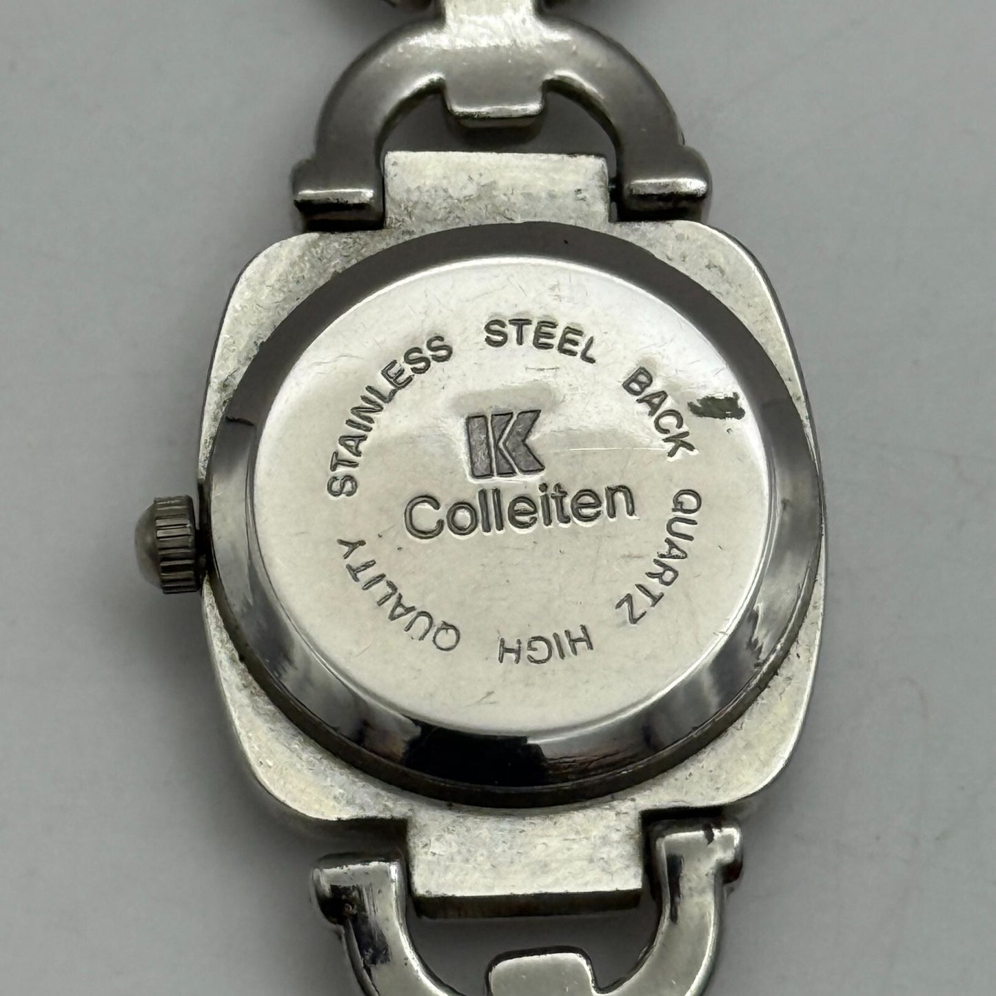 22mm Working Ladies Colleiten Silver Tone Panel Bracelet Quartz Watch 7.2 Inches