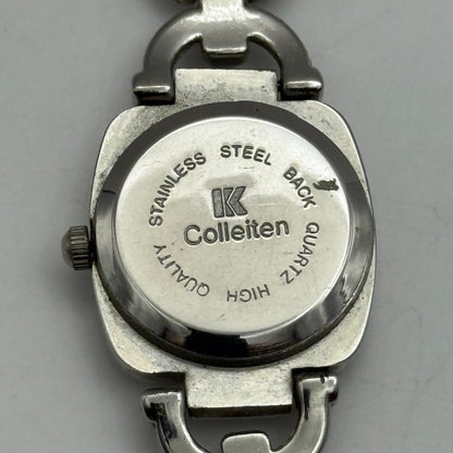 22mm Working Ladies Colleiten Silver Tone Panel Bracelet Quartz Watch 7.2 Inches