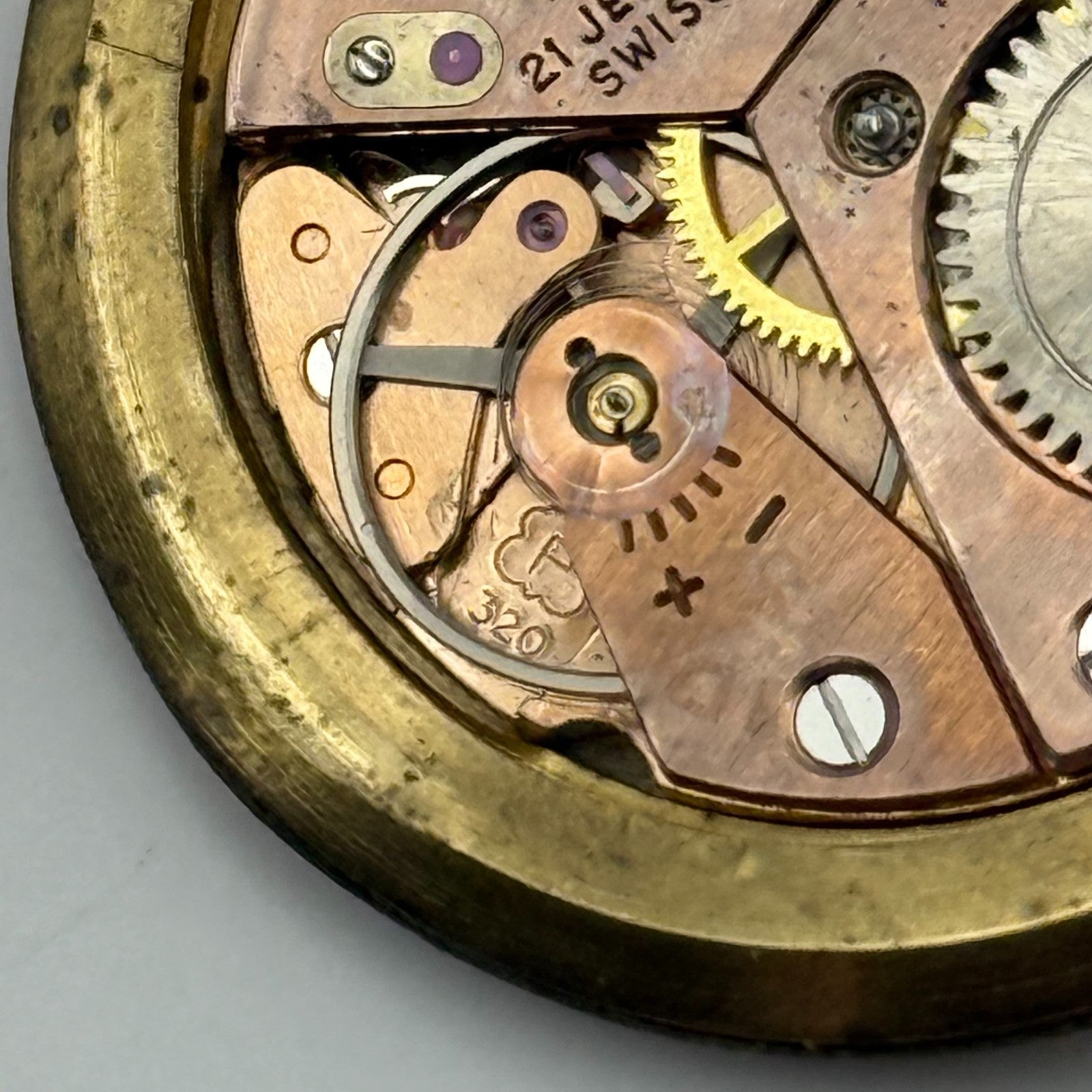 Peseux 320 Watch Movement Accurist Manual Wind Vintage Swiss Parts Repair 31.1mm