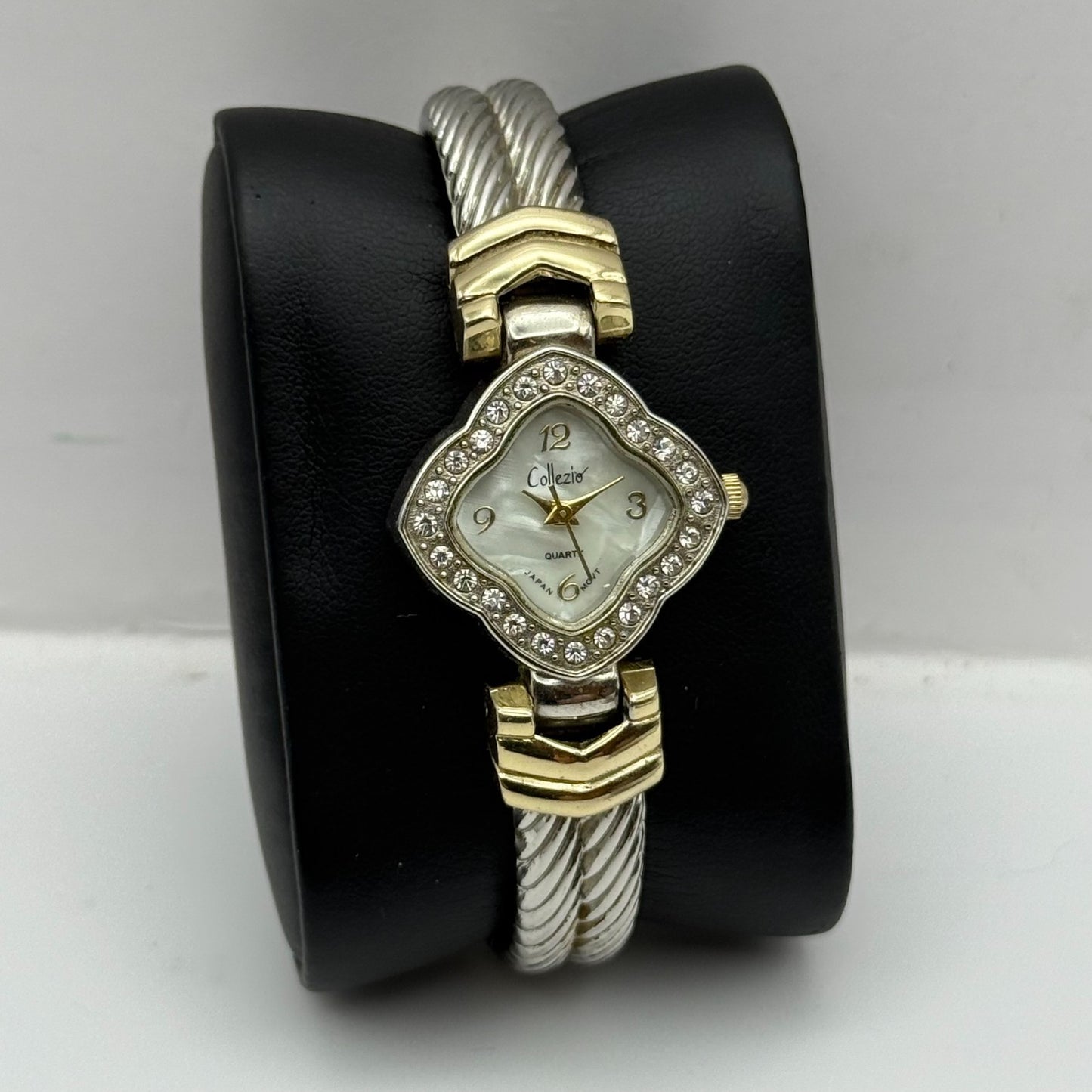 25mm Working Ladies Collezie Jewelled Two Tone Bangle Quartz Watch 5.5 Inches
