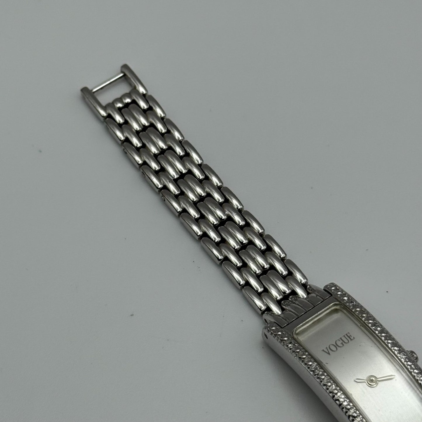 Vogue Ladies Quartz Watch Rectangular Silver Tone Bracelet 16mm PARTS REPAIR