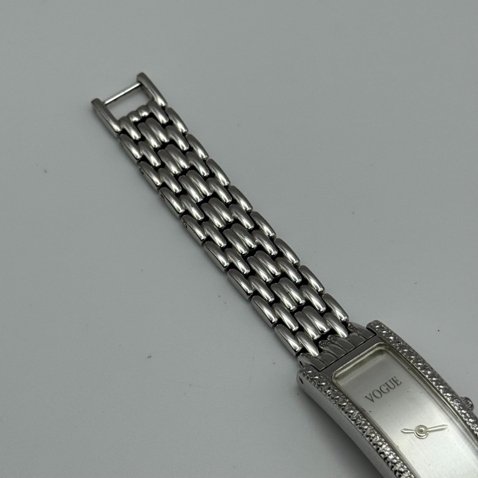 Vogue Ladies Quartz Watch Rectangular Silver Tone Bracelet 16mm PARTS REPAIR