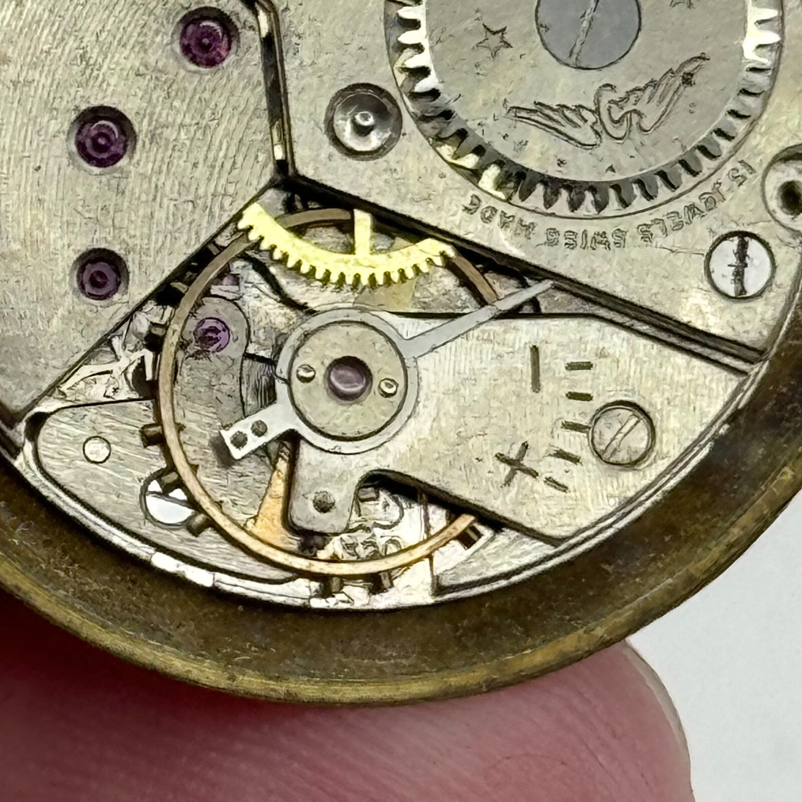 23.5mm Rotary Mens Peseux 320 Manual Wind 15 Jewels Watch Movement PARTS REPAIR