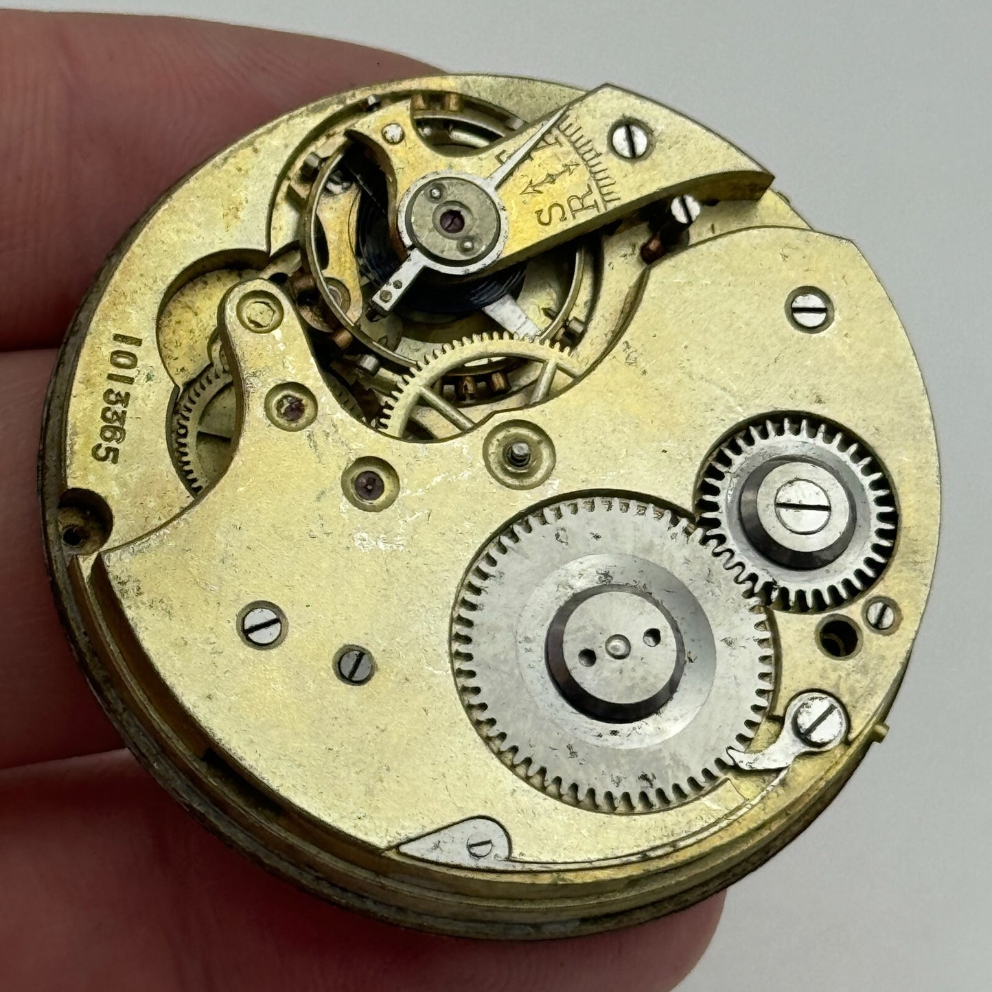 43.4mm Vintage Unidentified 1013385 Hunter Swiss Pocket Watch Movement PARTS