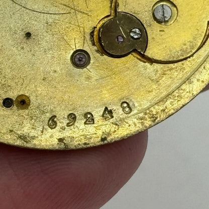 47.6mm Antique Muret Geneve Key Wound Pocket Watch Movement PARTS REPAIR SPARES