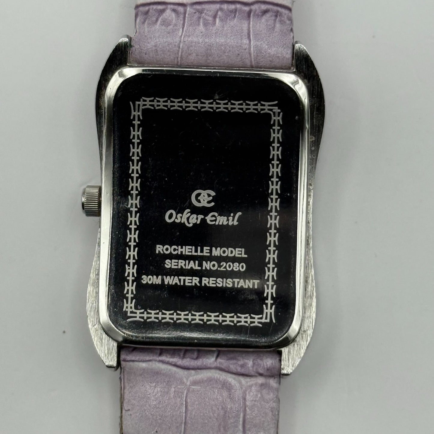 Oskar Emil Ladies Swiss Quartz Watch Crystal Bezel Leather Strap Working 25mm