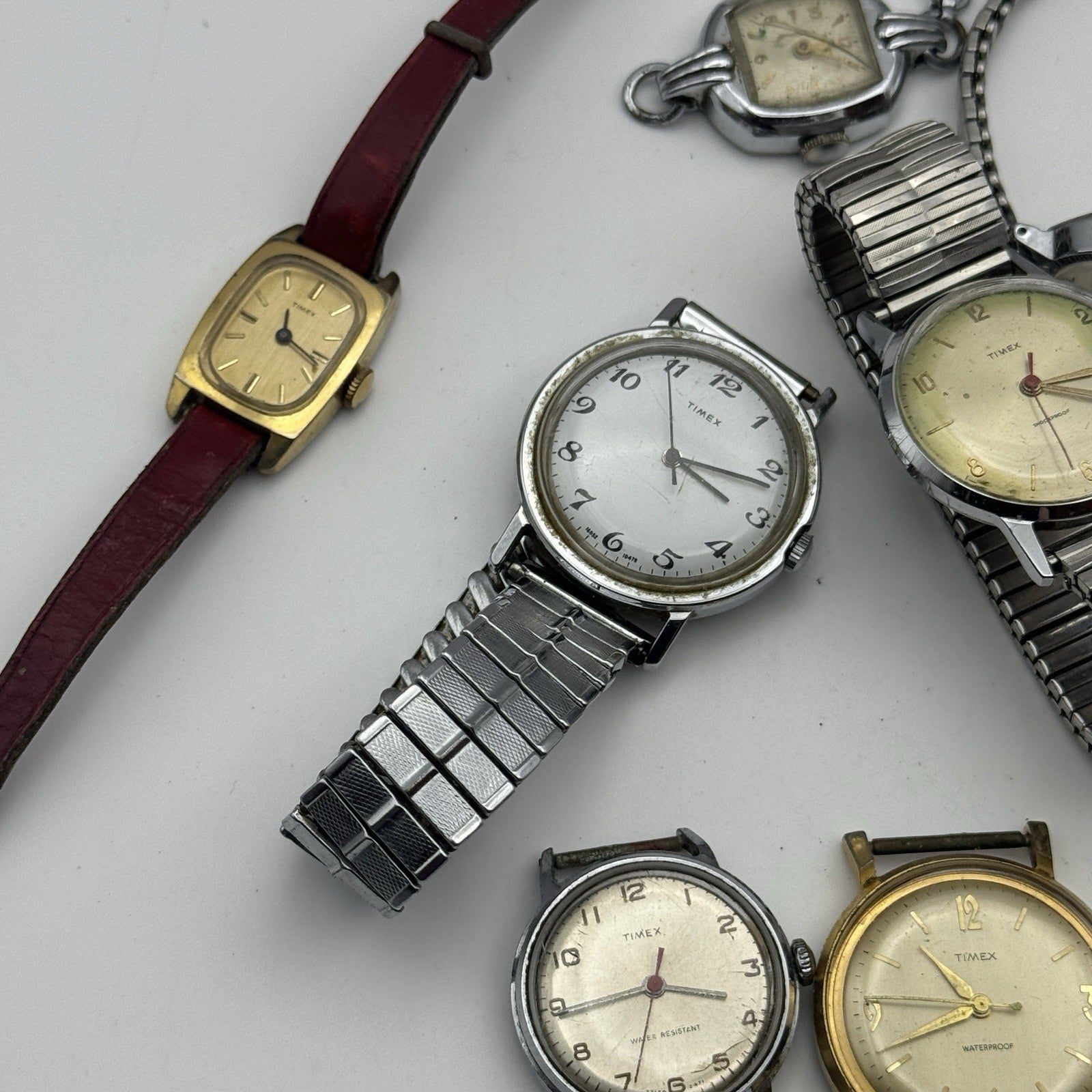 Bundle Of 12 Vintage Timex UK Watches Mechanical Wind Up Job Lot Parts Repair