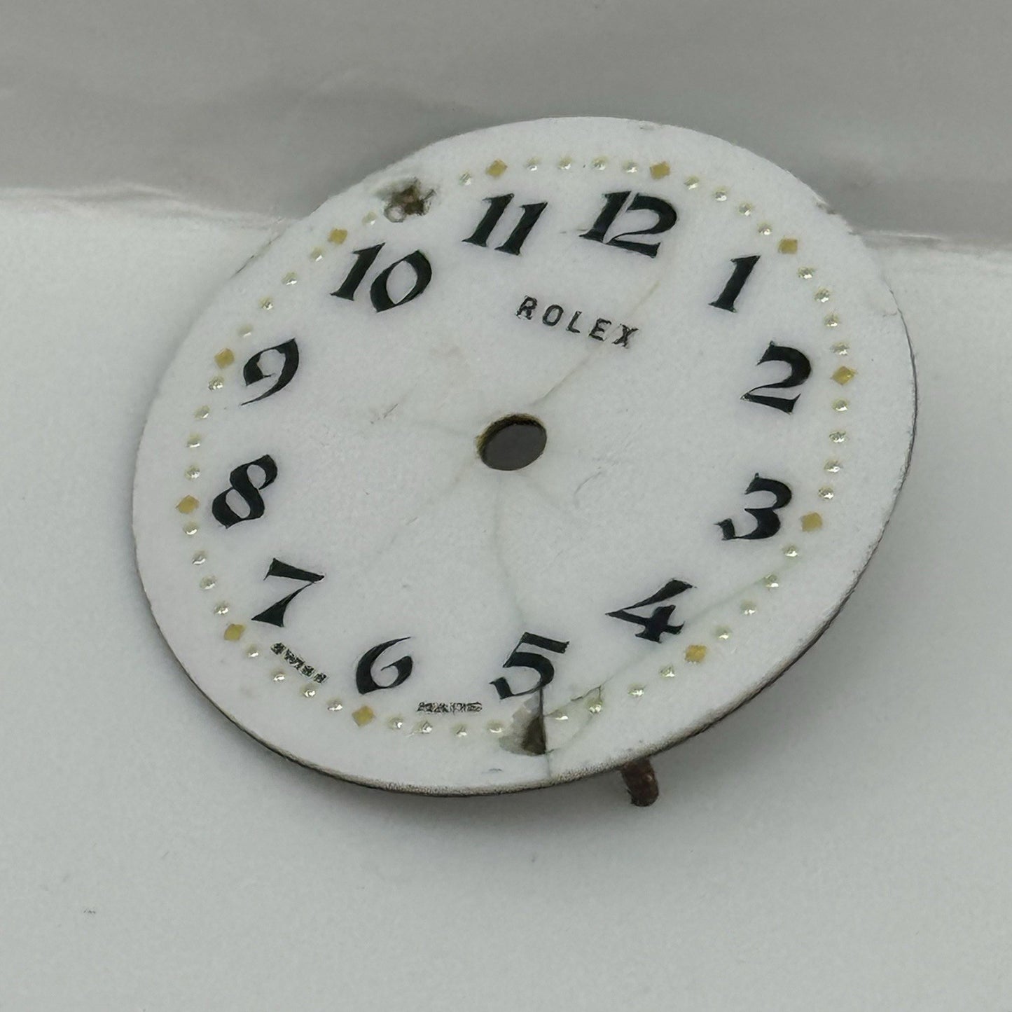 21.8mm Rare Antique Rolex Swiss Porcelain Watch Dial TO RESTORE PARTS REPAIR