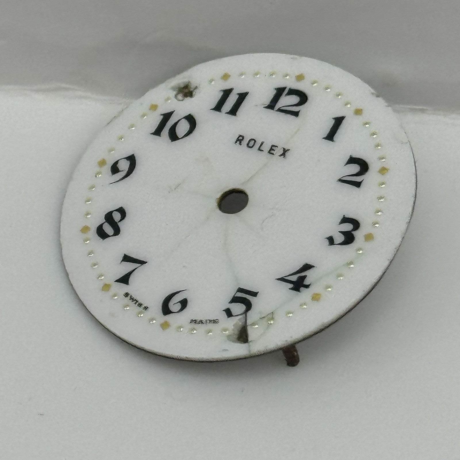 21.8mm Rare Antique Rolex Swiss Porcelain Watch Dial TO RESTORE PARTS REPAIR