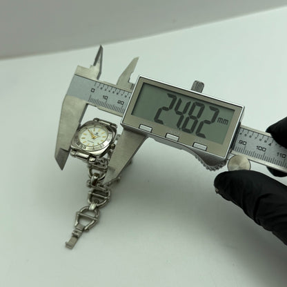 22mm Working Ladies Colleiten Silver Tone Panel Bracelet Quartz Watch 7.2 Inches