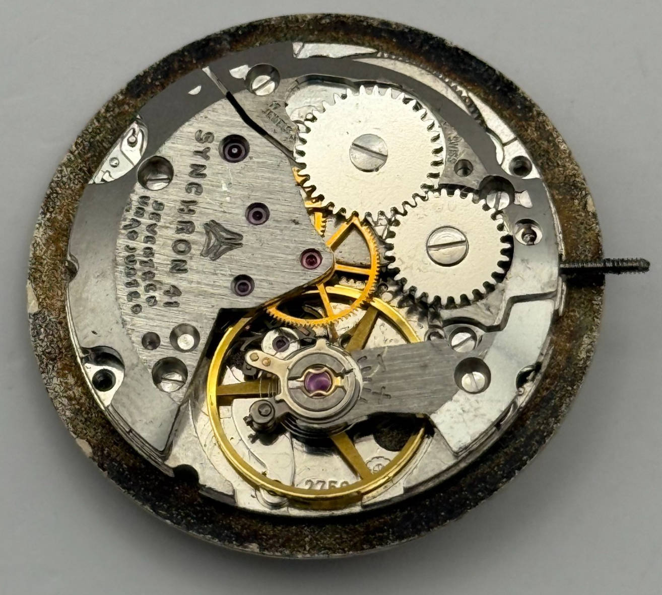 ETA 2750 Watch Movement Cyma By Synchron Manual Wind Vintage Parts Repair 25.4mm