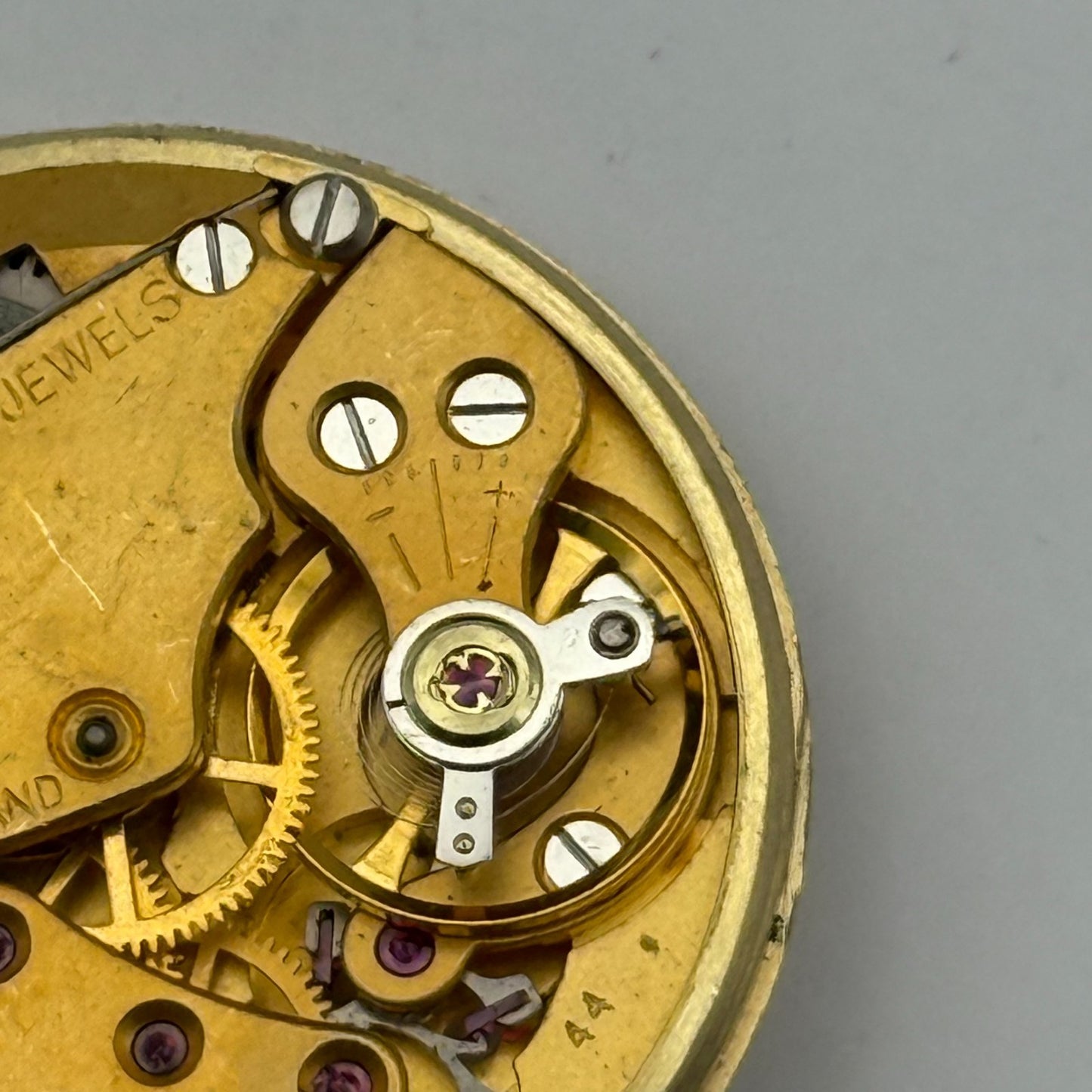 Smiths De Luxe 44 15 Jewels Watch Movement Manual Wind Vintage Parts 29.1mm