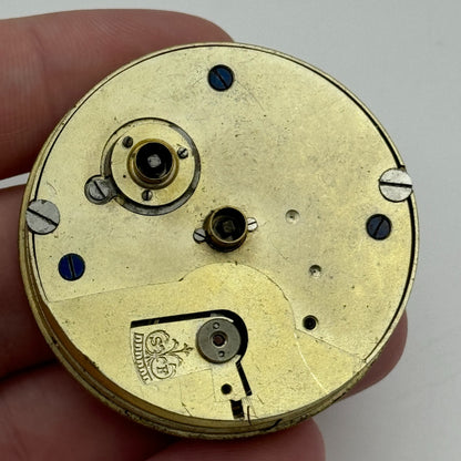 44.7mm Antique Kay Worcester Key Wound Pocket Watch Movement Dial PARTS REPAIR