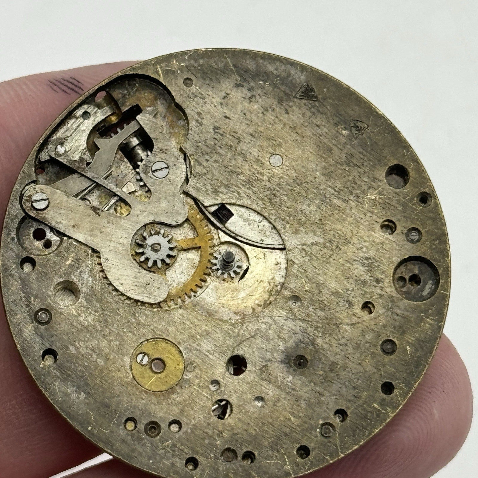 41.4mm Unidentified Thin 7 Jewels Vintage Pocket Watch Movement PARTS REPAIR