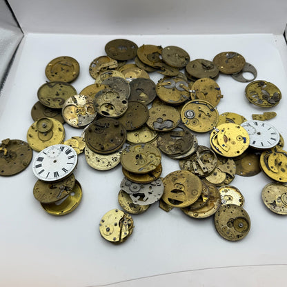 Large Bundle Of Antique Partial Pocket Watch Movements Joblot PARTS REPAIR SPARE
