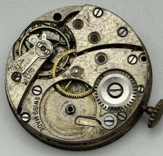 23.9mm Unidentified Swiss Sub Seconds Trench Watch Movement Manual Wind PARTS
